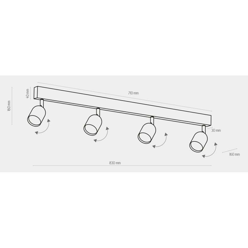 Σποτ με 4 φώτα TOP 4xGU10/10W/230V λευκό