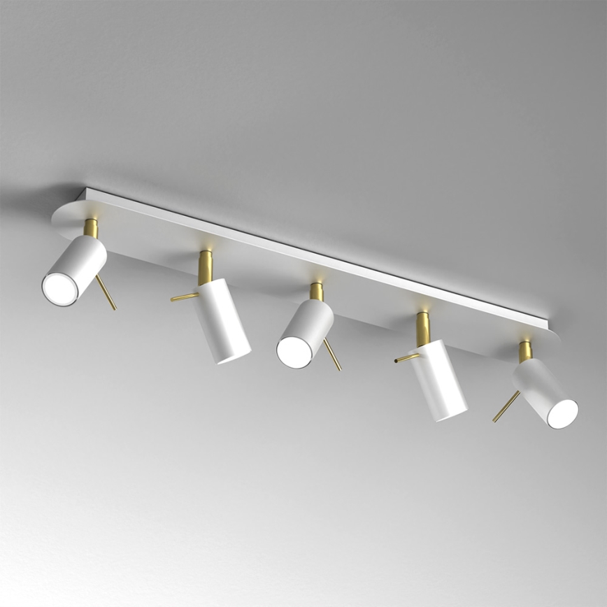 Σποτ με 5 φώτα PRESTON 5xGU10/40W/230V λευκό/χρυσό