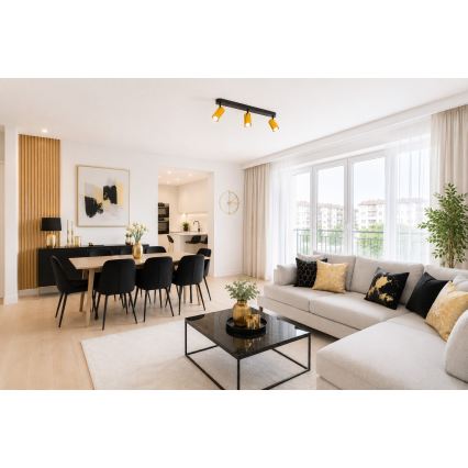 Σποτ οροφής FAMA 3xGU10/30W/230V χρυσό/μαύρο