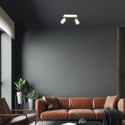 Σποτ οροφής JOKER 2xGU10/25W/230V λευκό/χρυσό