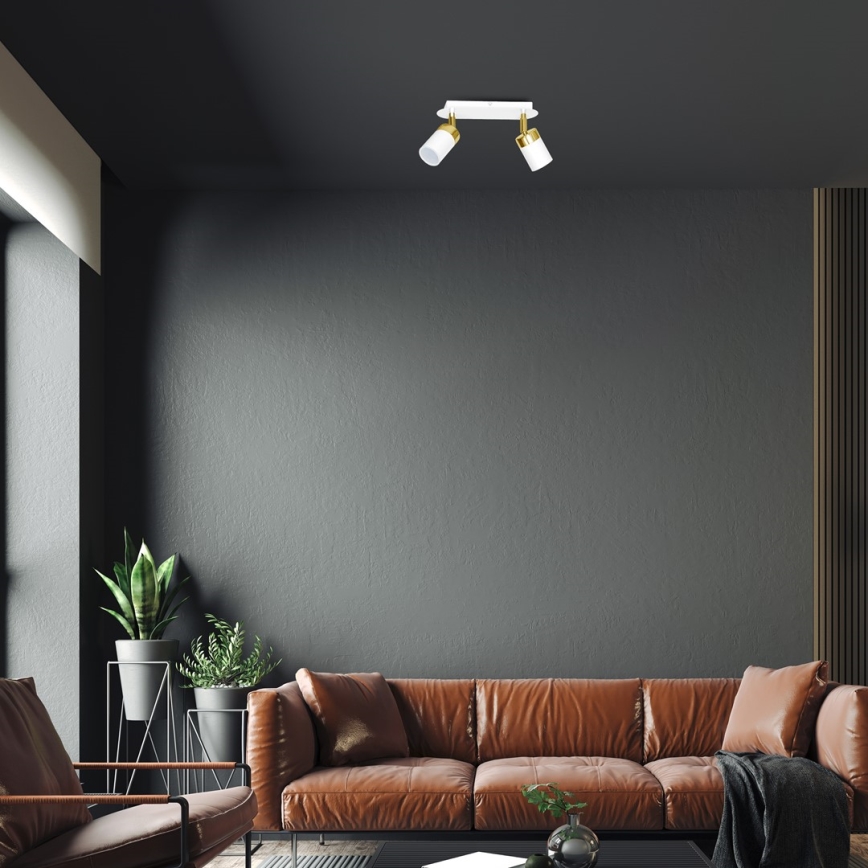 Σποτ οροφής JOKER 2xGU10/25W/230V λευκό/χρυσό