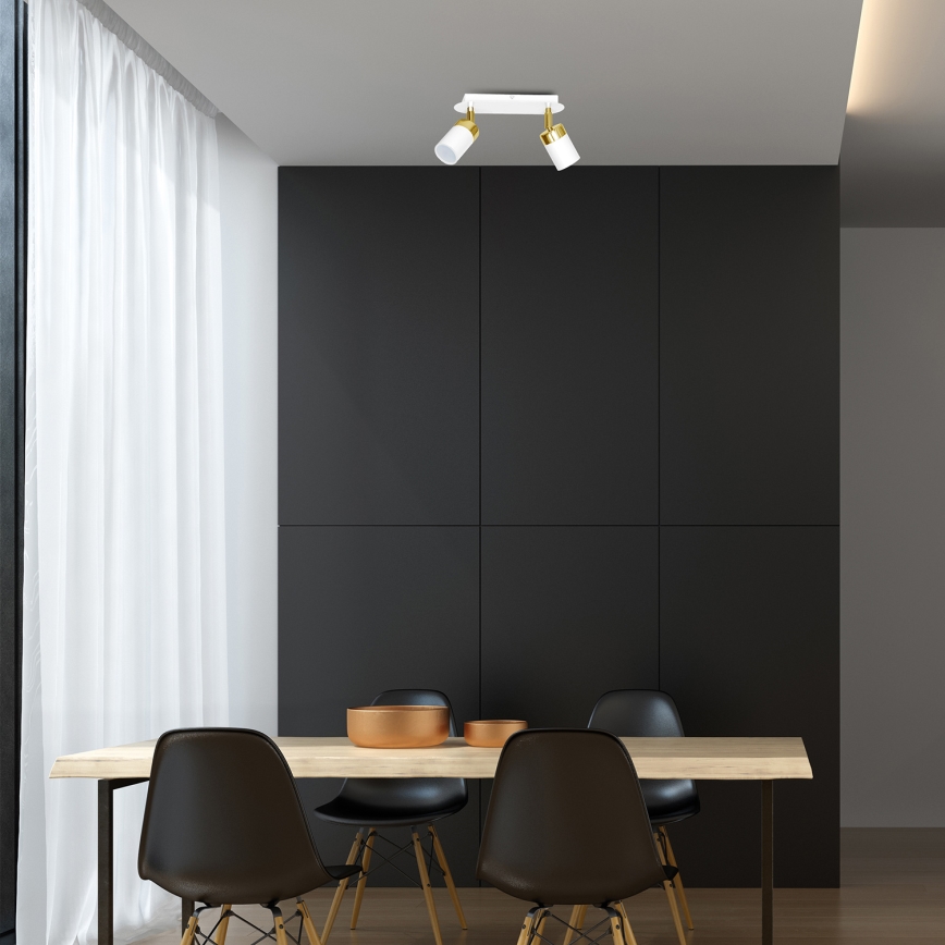 Σποτ οροφής JOKER 2xGU10/25W/230V λευκό/χρυσό