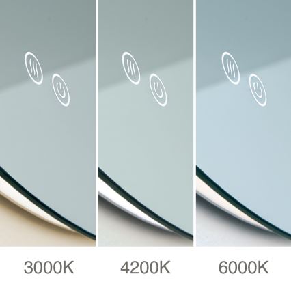 LED Επιτοίχιος θερμαινόμενος καθρέφτης μπάνιου με φωτισμό FOCUS LED/18W/230V 3000/4200/6000K διάμ. 45 εκ. IP44