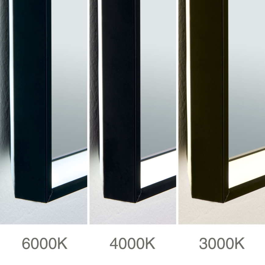 LED Επιτοίχιος θερμαινόμενος καθρέφτης μπάνιου με φωτισμό FRAME LED/48W/230V 3000/4000/6000K 60x45 cm IP44