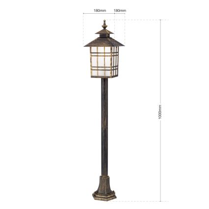 Λάμπα εξωτερικού χώρου KIKO 1xE27/11W/230V IP44 μπρονζέ/πατίνα