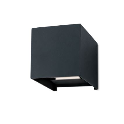 Επιτοίχιο φωτιστικό εξωτερικού χώρου LED CUBE 2xLED/3W/230V IP54 ανθρακί