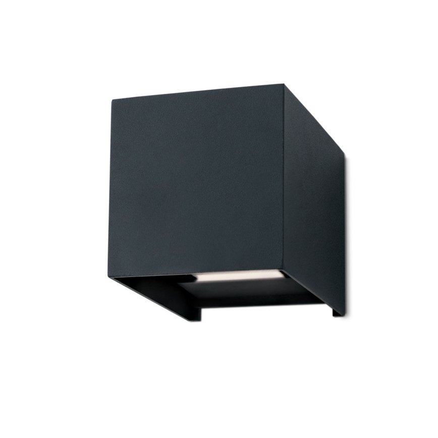Επιτοίχιο φωτιστικό εξωτερικού χώρου LED CUBE 2xLED/3W/230V IP54 ανθρακί
