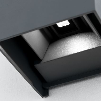 Επιτοίχιο φωτιστικό εξωτερικού χώρου LED CUBE 2xLED/3W/230V IP54 ανθρακί