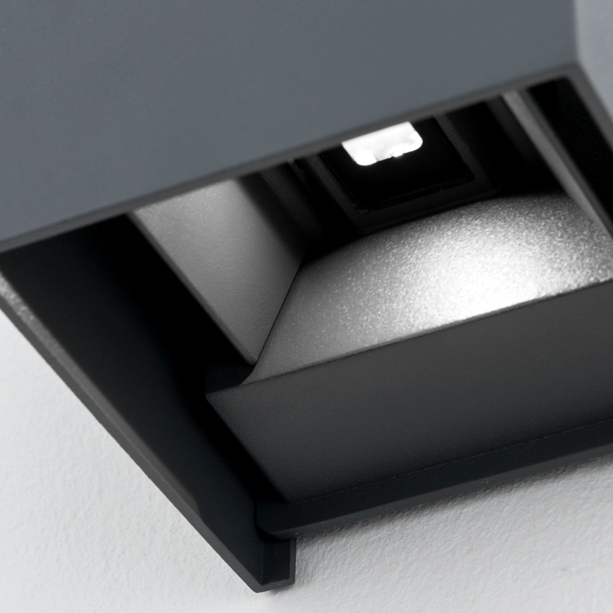 Επιτοίχιο φωτιστικό εξωτερικού χώρου LED CUBE 2xLED/3W/230V IP54 ανθρακί