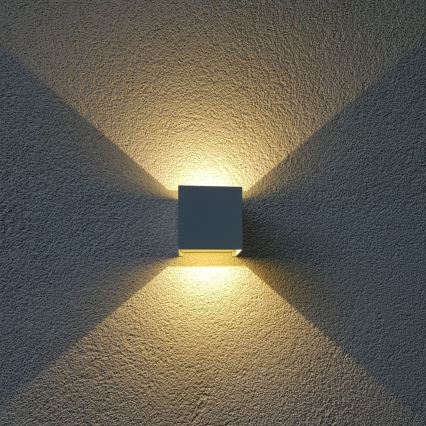 Επιτοίχιο φωτιστικό εξωτερικού χώρου LED CUBE 2xLED/3W/230V IP54 λευκό
