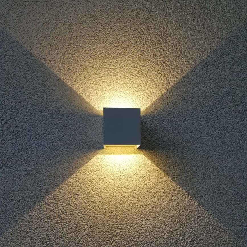 Επιτοίχιο φωτιστικό εξωτερικού χώρου LED CUBE 2xLED/3W/230V IP54 λευκό