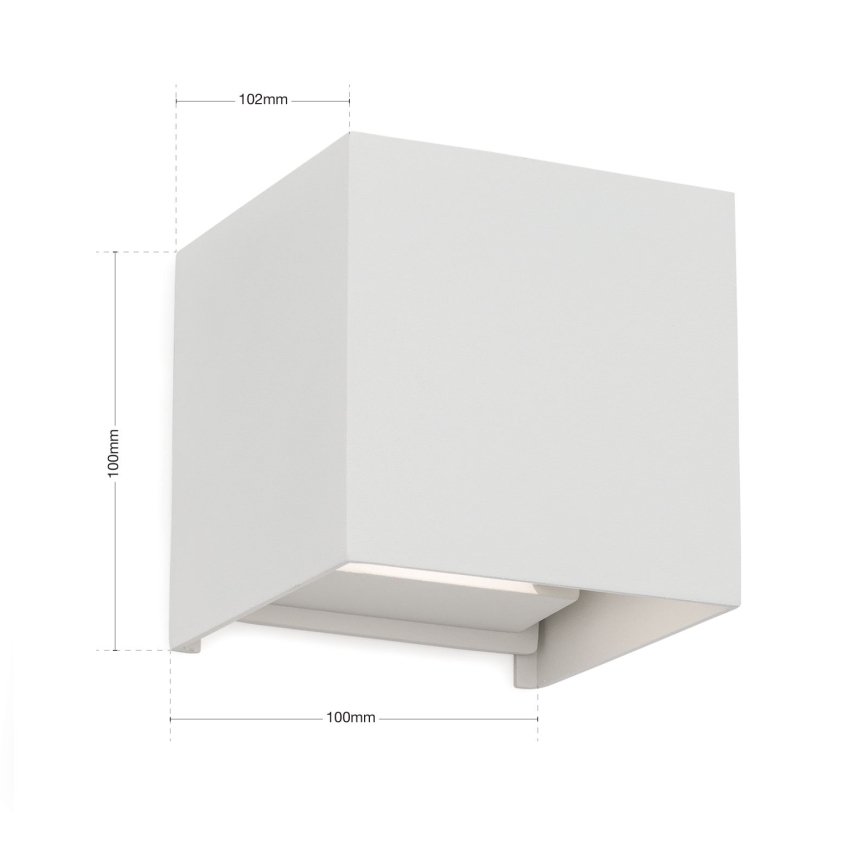 Επιτοίχιο φωτιστικό εξωτερικού χώρου LED CUBE 2xLED/3W/230V IP54 λευκό