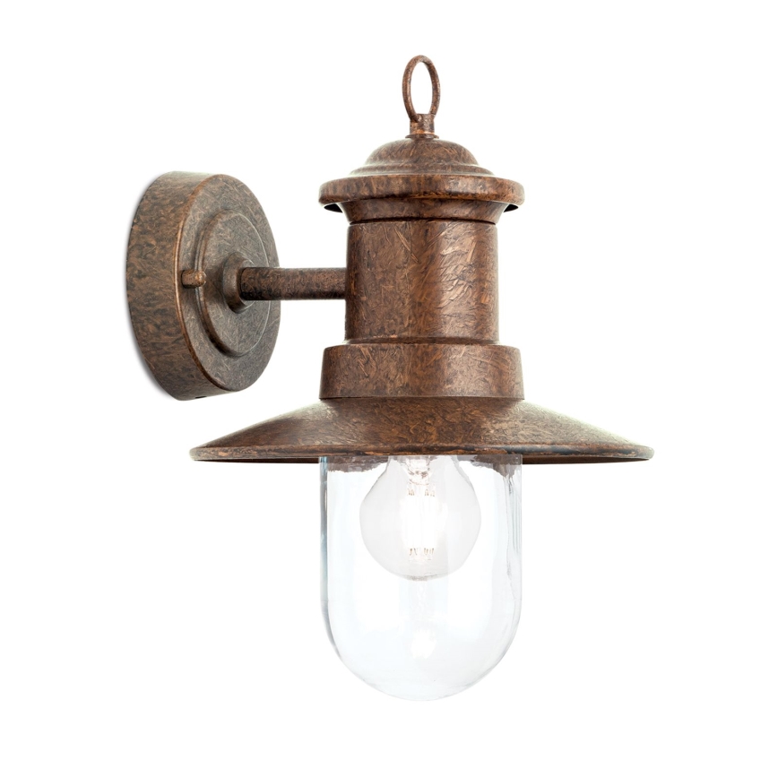 Φωτιστικό τοίχου εξωτερικού χώρου LEONIE 1xE27/60W/230V IP44 μπρονζέ