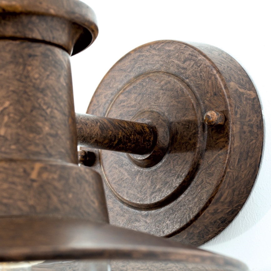 Φωτιστικό τοίχου εξωτερικού χώρου LEONIE 1xE27/60W/230V IP44 μπρονζέ