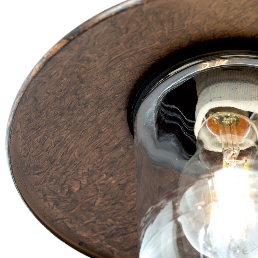 Φωτιστικό τοίχου εξωτερικού χώρου LEONIE 1xE27/60W/230V IP44 μπρονζέ