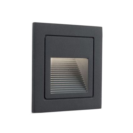 LED Εντοιχιζόμενο φωτιστικό LORO LED/2W/230V IP65 ανθρακί