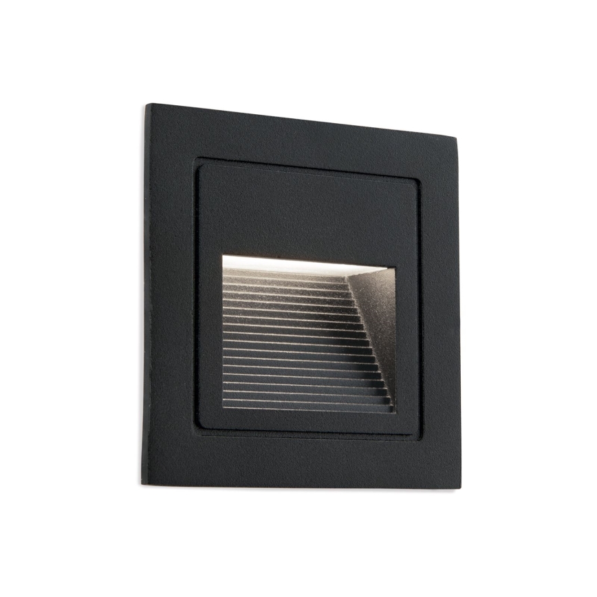LED Εντοιχιζόμενο φωτιστικό LORO LED/2W/230V IP65 μαύρο