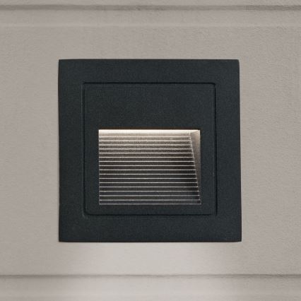 LED Εντοιχιζόμενο φωτιστικό LORO LED/2W/230V IP65 μαύρο