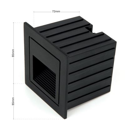 LED Εντοιχιζόμενο φωτιστικό LORO LED/2W/230V IP65 μαύρο