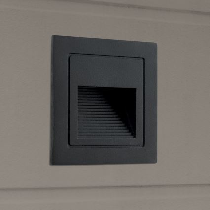 Ενσωματωμένο φωτιστικό LED LORO LED/2W/230V IP65 μαύρο