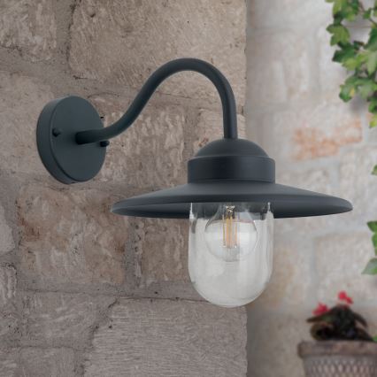 Φωτιστικό τοίχου εξωτερικού χώρου EDWARD 1xE27/60W/230V IP44 μαύρο