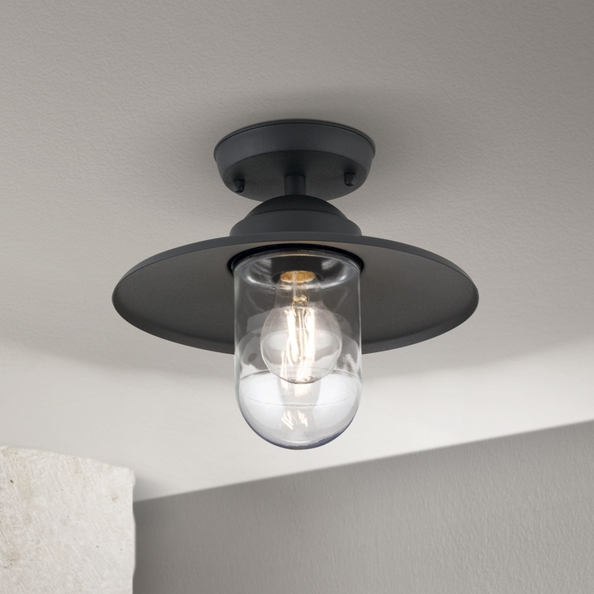 Πλαφονιέρα εξωτερικού χώρου EDWARD 1xE27/60W/230V IP44 μαύρο