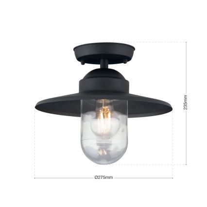 Πλαφονιέρα εξωτερικού χώρου EDWARD 1xE27/60W/230V IP44 μαύρο