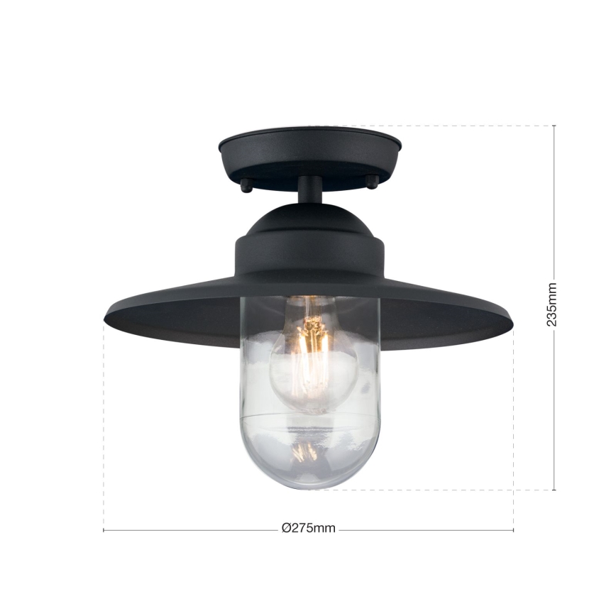 Πλαφονιέρα εξωτερικού χώρου EDWARD 1xE27/60W/230V IP44 μαύρο