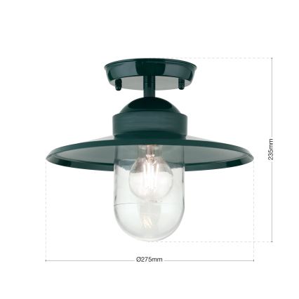 Πλαφονιέρα εξωτερικού χώρου EDWARD 1xE27/60W/230V IP44 πράσινο