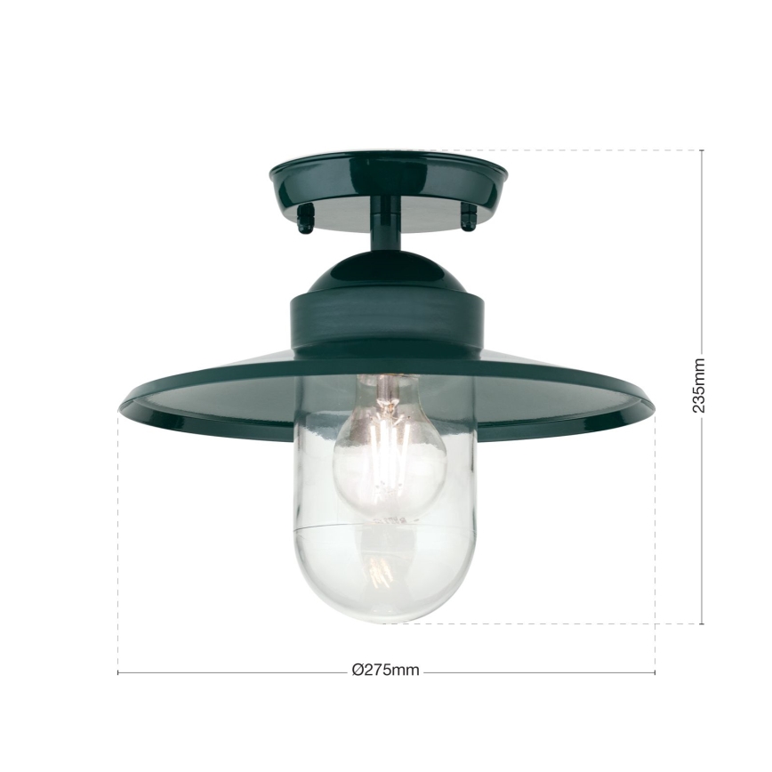 Πλαφονιέρα εξωτερικού χώρου EDWARD 1xE27/60W/230V IP44 πράσινο