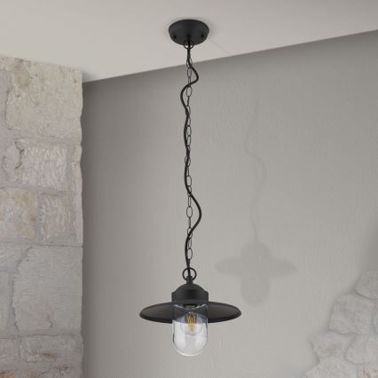 Κρεμαστό φωτιστικό εξωτερικού χώρου EDWARD 1xE27/60W/230V IP44 μαύρο