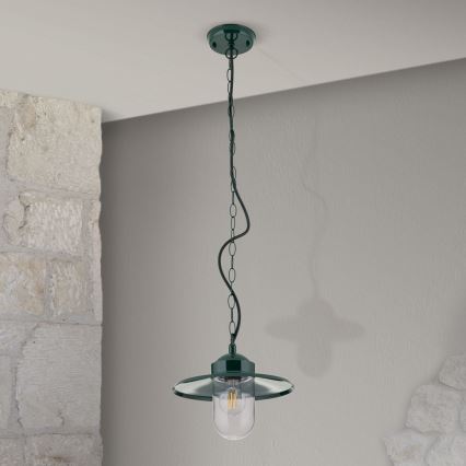 Κρεμαστό φωτιστικό εξωτερικού χώρου EDWARD 1xE27/60W/230V IP44 πράσινο