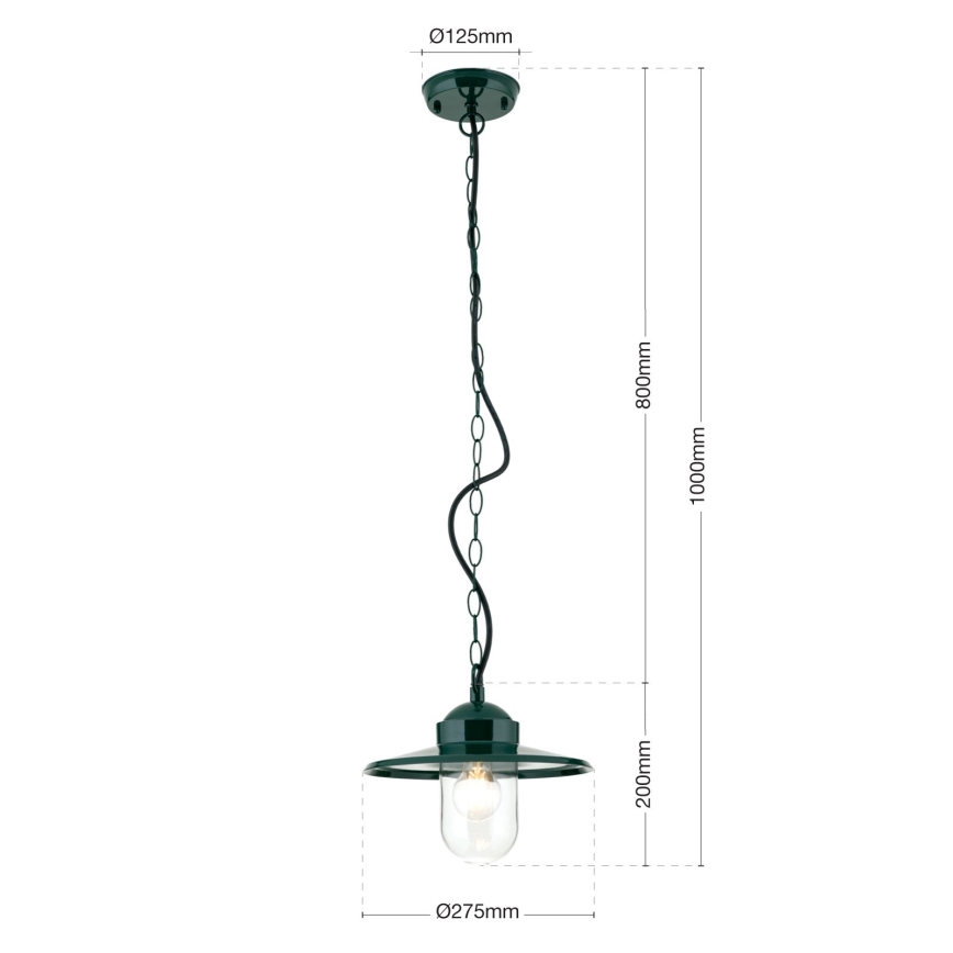 Κρεμαστό φωτιστικό εξωτερικού χώρου EDWARD 1xE27/60W/230V IP44 πράσινο