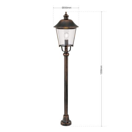 Λάμπα εξωτερικού χώρου KENZO 1xE27/100W/230V IP44 μπρονζέ/πατίνα