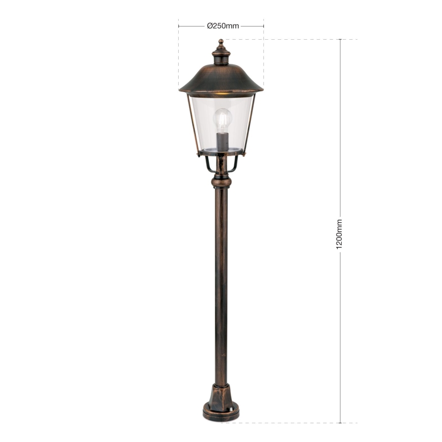 Λάμπα εξωτερικού χώρου KENZO 1xE27/100W/230V IP44 μπρονζέ/πατίνα