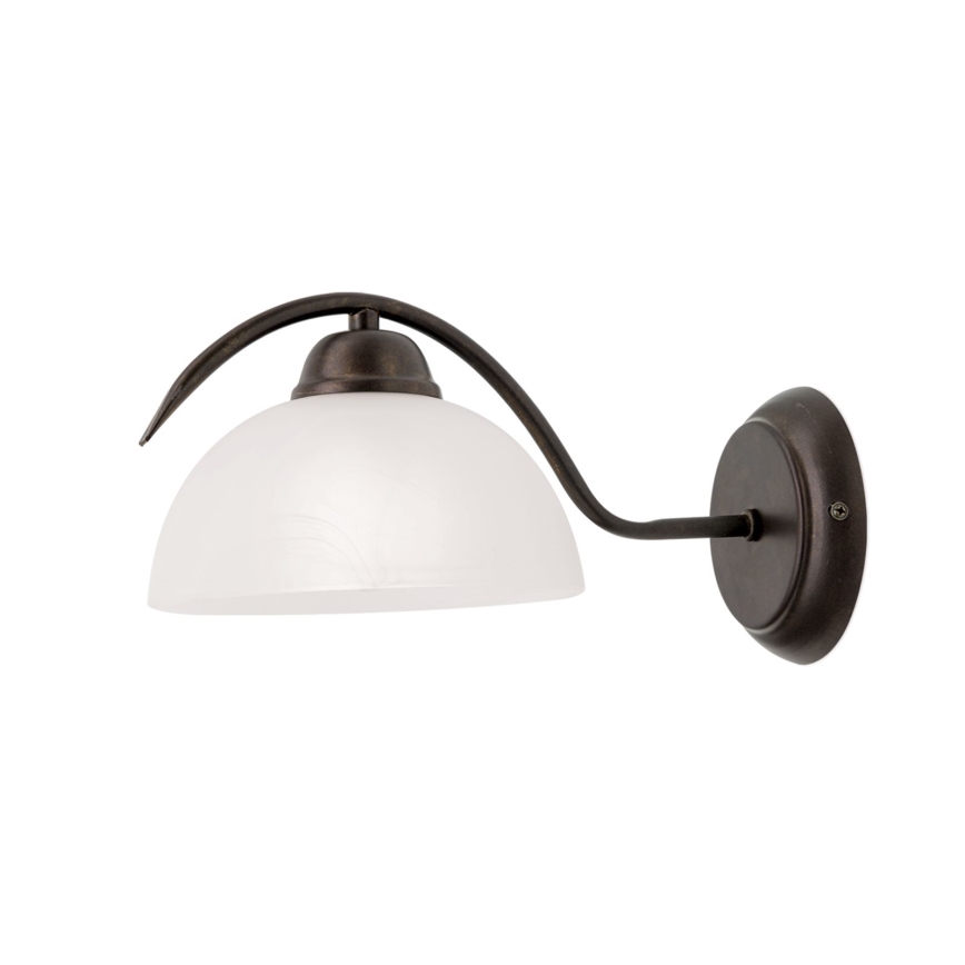 Απλίκα RULA 1xE27/40W/230V λευκό/μπρονζέ