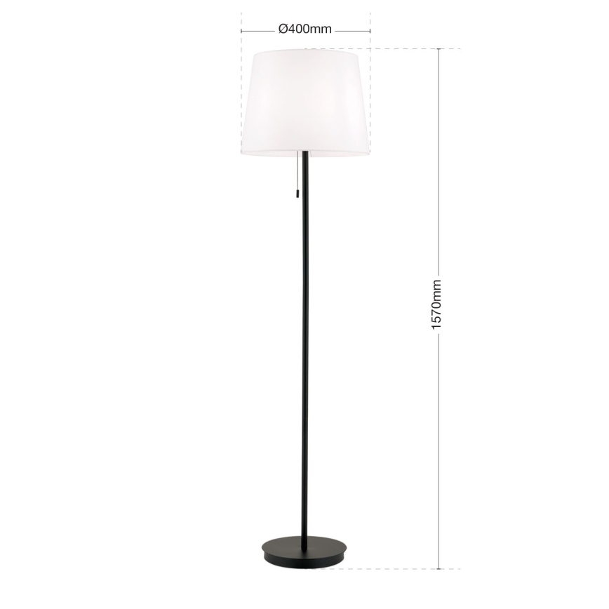 επιδαπέδιο φωτιστικό LUDWIG 1xE27/40W/230V λευκό/μαύρο