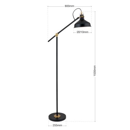 επιδαπέδιο φωτιστικό SCHILLER 1xE27/40W/230V μαύρο/μπρονζέ