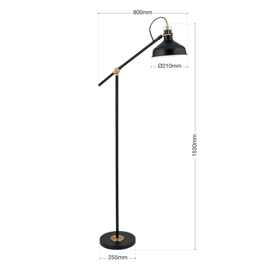 επιδαπέδιο φωτιστικό SCHILLER 1xE27/40W/230V μαύρο/μπρονζέ