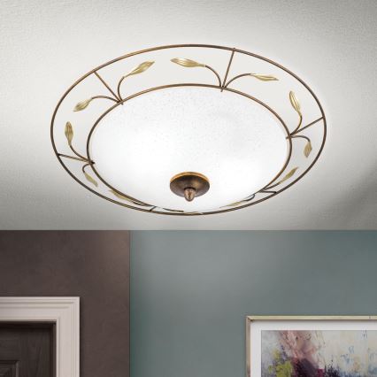 Φωτιστικό οροφής LUCA 2xE14/40W/230V διάμετρος 40 cm μπρονζέ/πατίνα