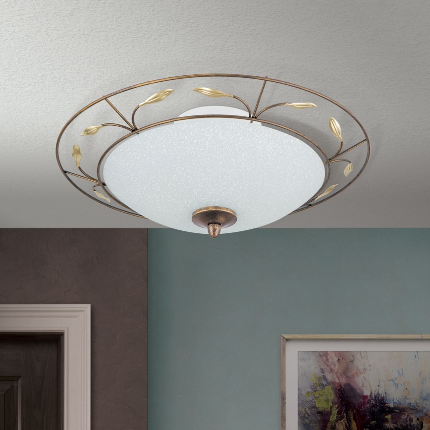 Φωτιστικό οροφής LUCA 2xE14/40W/230V διάμετρος 40 cm μπρονζέ/πατίνα