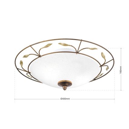 Φωτιστικό οροφής LUCA 2xE14/40W/230V διάμετρος 40 cm μπρονζέ/πατίνα