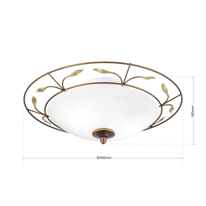 Φωτιστικό οροφής LUCA 2xE14/40W/230V διάμετρος 40 cm μπρονζέ/πατίνα