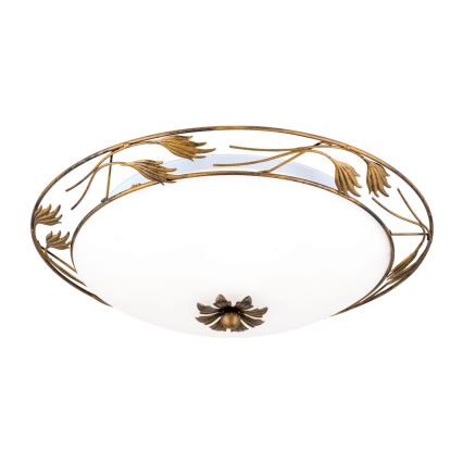 Φωτιστικό οροφής FLEUR 3xE27/60W/230V διάμετρος 50 cm μπρονζέ