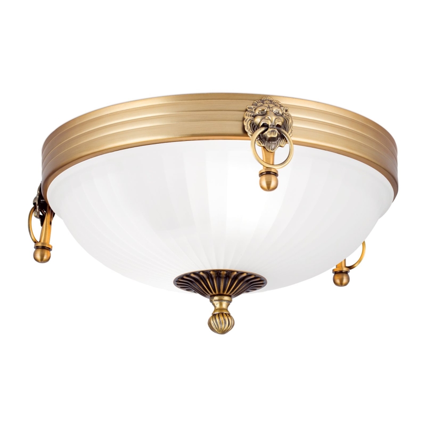 Φωτιστικό οροφής ROCCA 2xE27/60W/230V διάμετρος 31 cm μπρονζέ/λευκό