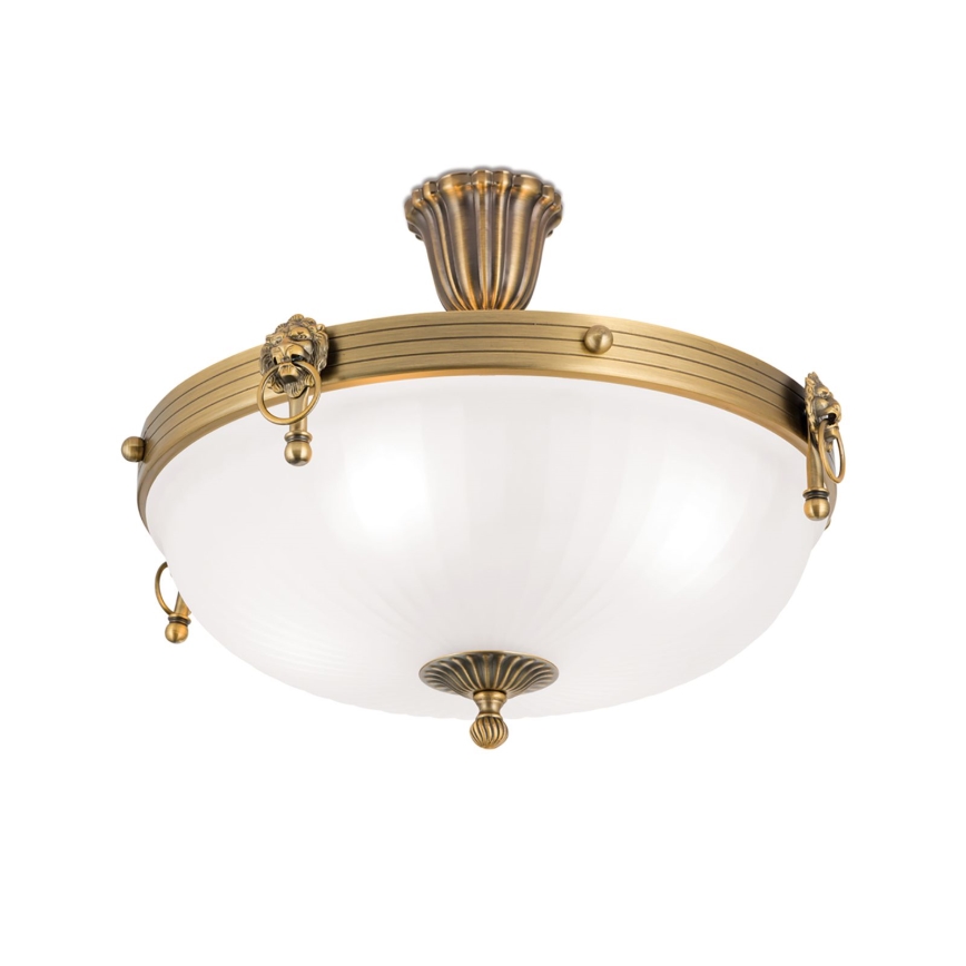 Πλαφονιέρα οροφής ROCCA 4xE27/60W/230V διάμετρος 43 cm μπρονζέ/λευκό