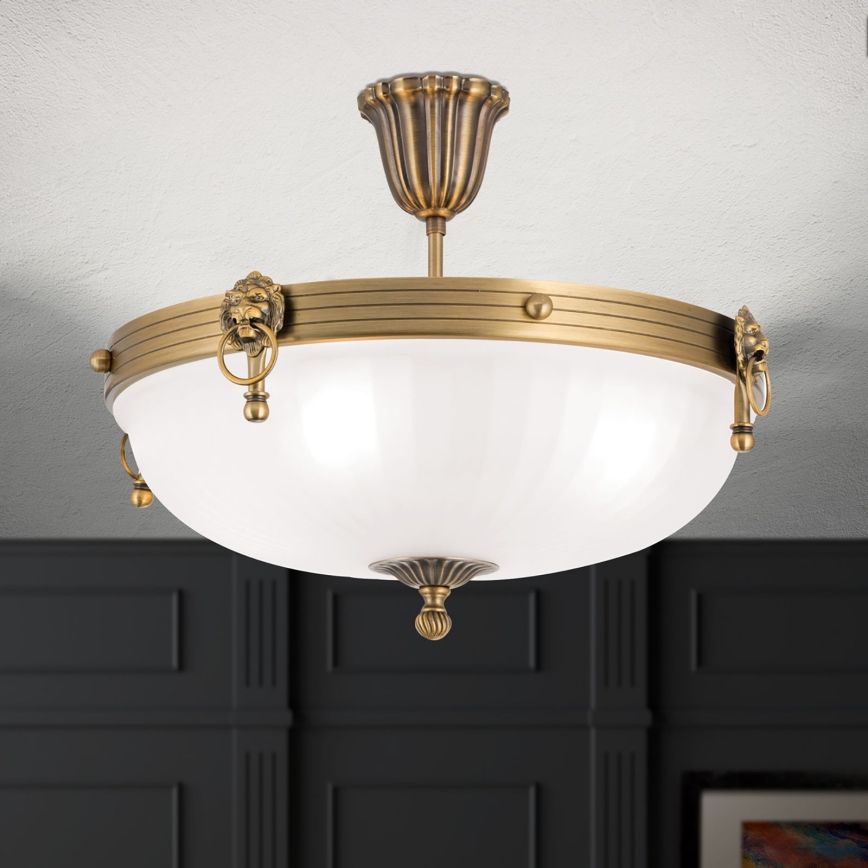 Πλαφονιέρα οροφής ROCCA 4xE27/60W/230V διάμετρος 43 cm μπρονζέ/λευκό