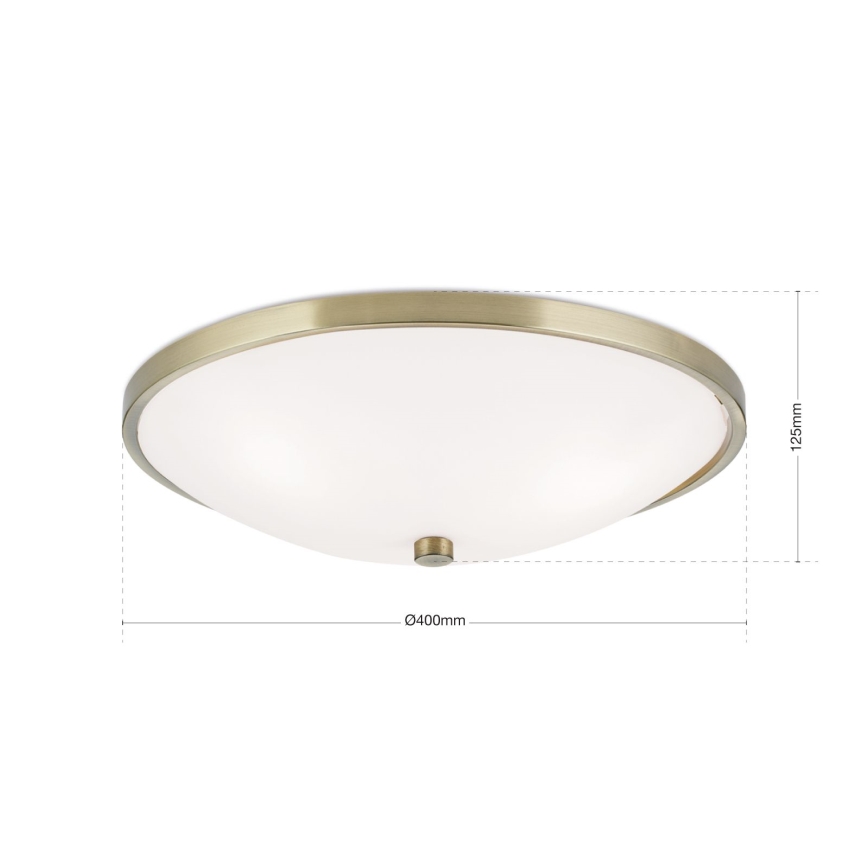 Φωτιστικό οροφής AIDA 3xE27/60W/230V διάμετρος 40 cm ορείχαλκος