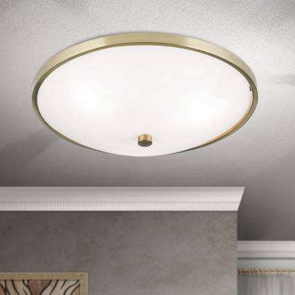 Φωτιστικό οροφής AIDA 3xE27/60W/230V διάμετρος 40 cm ορείχαλκος