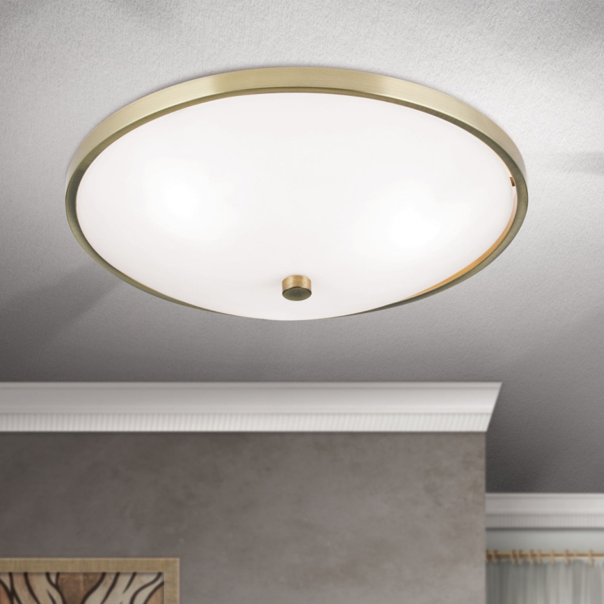 Φωτιστικό οροφής AIDA 3xE27/60W/230V διάμετρος 40 cm ορείχαλκος